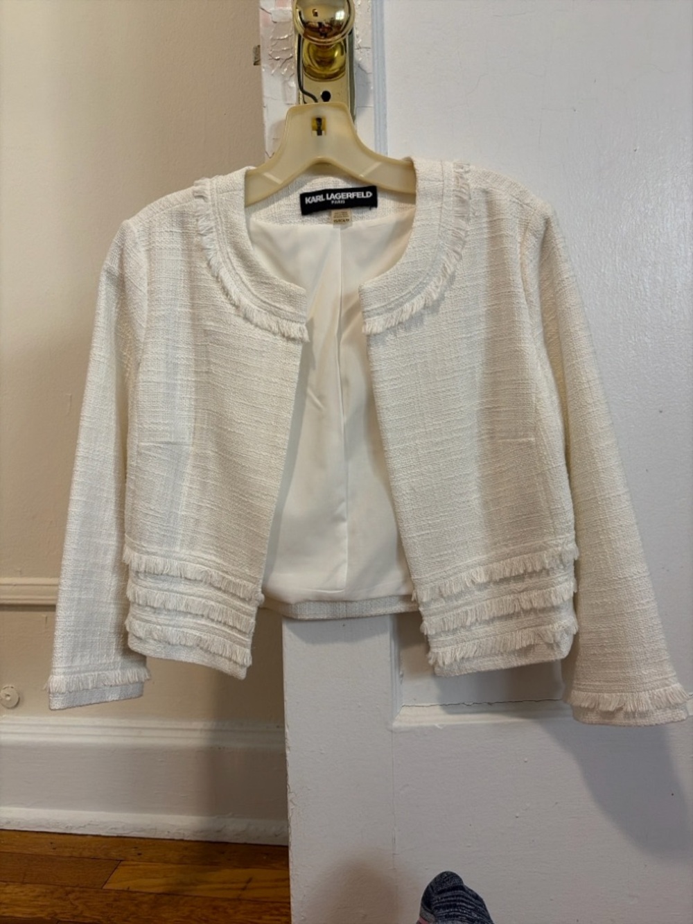 Karl Lagerfeld Paris Cropped Tweed Jacket – New